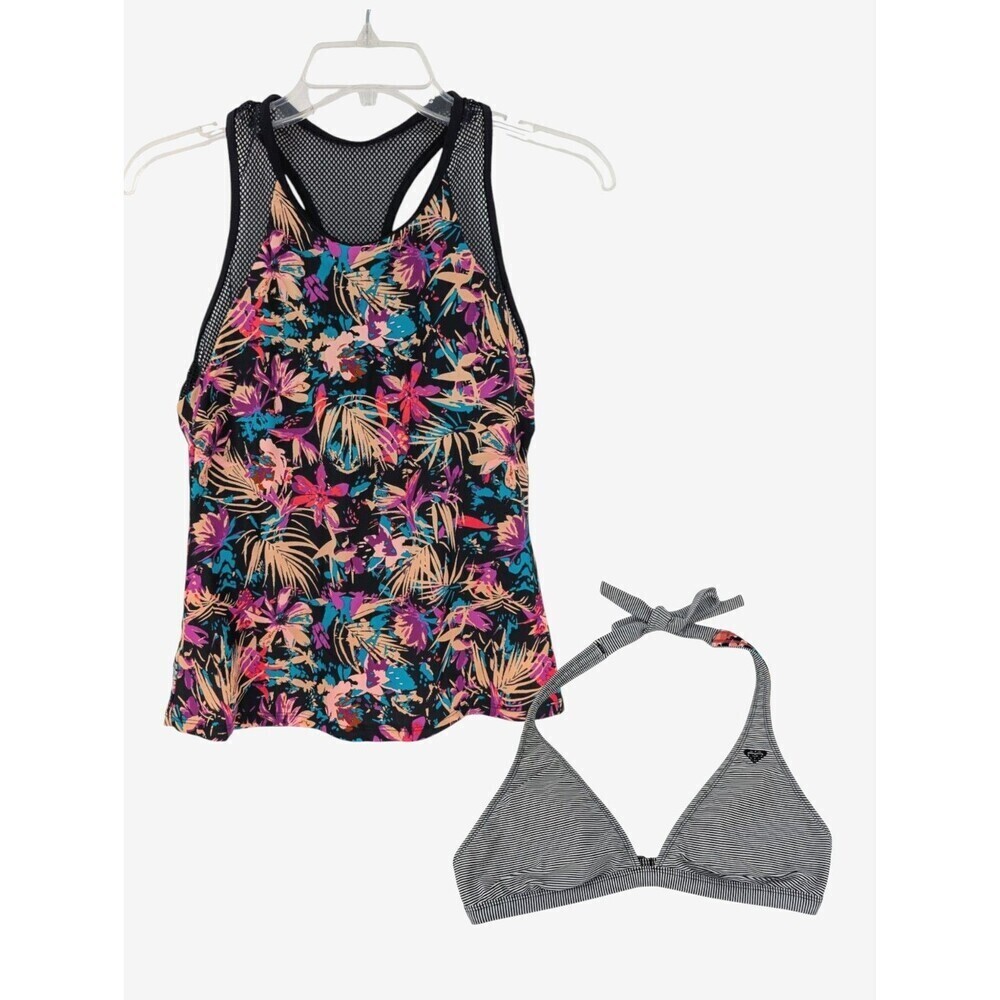 Womens Bundle Bikini Top/Tankini‎ Small Kinesis Floral Mesh Roxy Reversible Swim